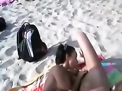 Voyeur tapes many nudists having oral sex at the beach tube porn video