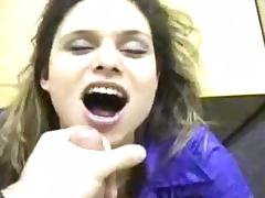 Sexy gal backroom fuck and facial tube porn video