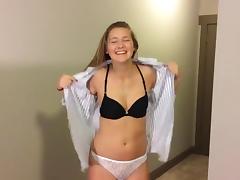 Hot Amateur Teen Strips and Sucks Her Boyfriend tube porn video