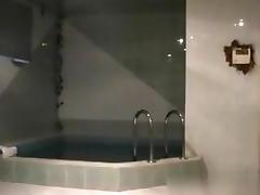 Hidden camera records pair having sex in baths tube porn video