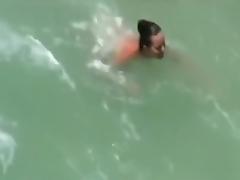 A voyeur tapes swingers having a threesome at a nude beach tube porn video