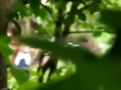 Lewd pair fuck in the woods tube porn video