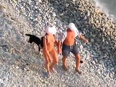 Nudist couple living the thug life. just fucking at the beach in public !!! tube porn video