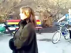 Fat naked brunette russian girl strips in public and gets cuffed by the police tube porn video