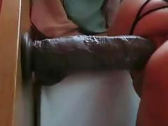 Fucking herself with a Big Black Dildo tube porn video