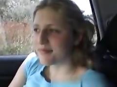 German girl gets her pierced pussy fucked in the car tube porn video