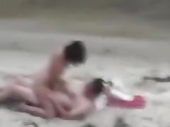 Voyeur tapes a nudist girl riding her bf at the beach tube porn video