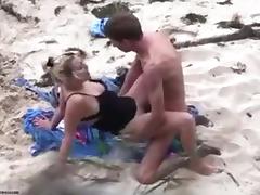 Pair spied fucking on the beach tube porn video