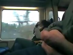 Sexually Excited guy strokes his dong on public transport. tube porn video