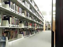 Avid gal acquires exposed in public library tube porn video
