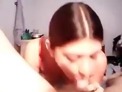 wild amateur brunette sucks enormous schlong tube porn video