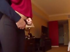 Lovely brunette sucking fucking in a hotel tube porn video