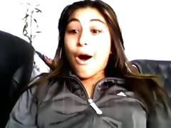 girl's reaction to seeing a cock online is epic. immediately gets naked and masturbates !!! tube porn video