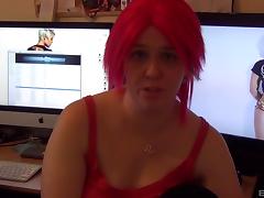 Chunky redheaded amateur lets a guy unload in her mouth tube porn video