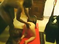 Cuckold tapes a black guy giving his gf a doggystyle creampie on the carpet tube porn video