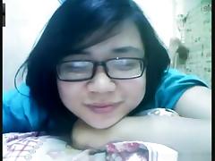 Nerdy asian girl has cybersex with her bf on skype tube porn video