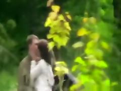 Voyeur captures a girl couple  having sex in nature tube porn video
