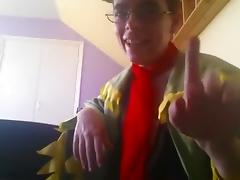 Cosplay sextape. nerdy girl dressed up as the town retard. tube porn video
