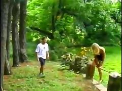 Hot action in the woods tube porn video