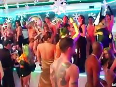 Party girls dancing to the music and fucking guys in a club tube porn video