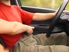 He is driving, I am stroking tube porn video