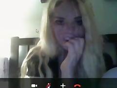 Dude captures his blonde gf playing with herself on skype tube porn video