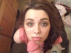 Some Girl Takes Facial in Bathroom tube porn video