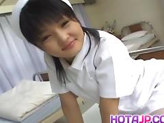 Miku Hoshino nurse sucks dildo she fucks with tube porn video