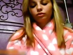 Busty blonde girl plays with herself on omegle tube porn video