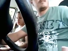 Cute latina streetslut doesn't seem to be in the mood to fuck this guy in his car tube porn video