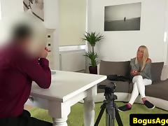 Casting euro doggystyled until a creampie tube porn video