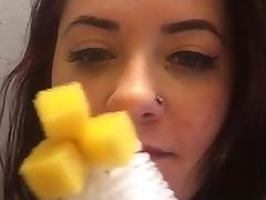 bottle brush in her pussy tube porn video