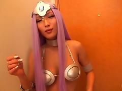 Cosplay girl in a hotel gangbang with a group of horny Asian guys tube porn video