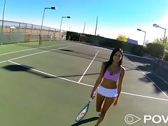 Tennis coach shoots POV footage of him fucking his hot client tube porn video