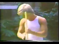 Chocolate vintage shemale drills a guy in a yard tube porn video