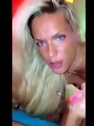 Horny blonde wife sucks for facial tube porn video