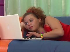 Redhead Russian girl tube porn video