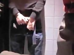 Arab non-professional twink engulf white in toilettes tube porn video