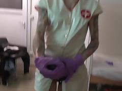 Pretty nurse part three : Huge STRAPON tube porn video