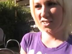 Blonde gets BBC creampie tube porn video