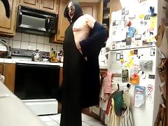 Ida gets hot and looks sexy in backless hoodie mask dress tube porn video