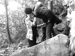 Blowjob in the woods tube porn video