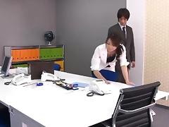 Subtitles - Beautiful Maki Hojo fucked hard in office tube porn video