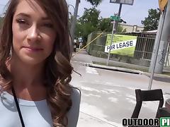 Kirsten Lee gets fucked in public for a little cash prize tube porn video