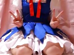 [Japanese crossdresser] toho Cirno cosplay masturbation tube porn video