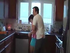 Girl get taped in the kitchen tube porn video