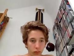 Austrian cute boy cums fingering his fucking hot ass on cam tube porn video