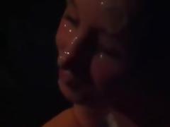 Amateur babe takes cum on face tube porn video
