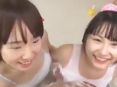 Japanese girls have fun with soap tube porn video