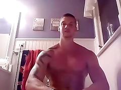 Hot fag is having a good time at home and shooting himself on web cam tube porn video